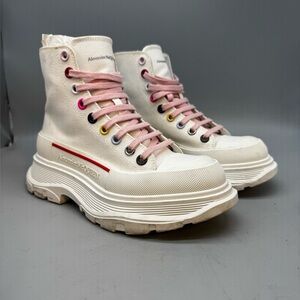 Alexander McQueen Chunky Tread Slick High Top Sneakers Boots Eur 36 || 5.5 US